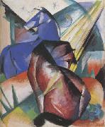 Franz Marc Two Horses,Red and Blue (mk34) oil painting picture wholesale